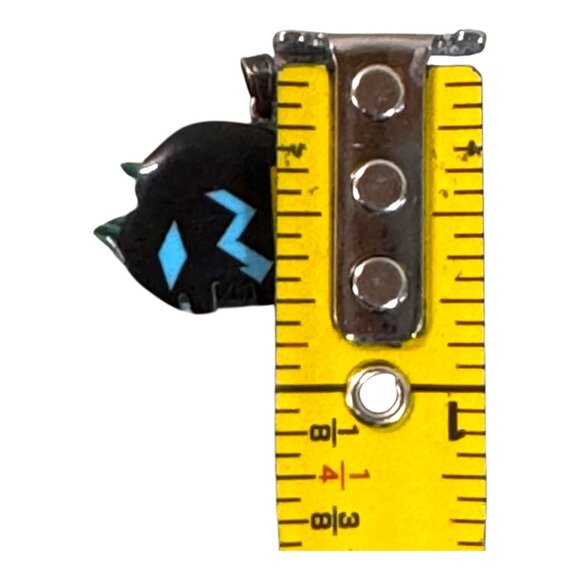 Inlaid Onyx Turquoise Buffalo Pendant Native American Style Inlay Southwestern - Picture 6 of 7